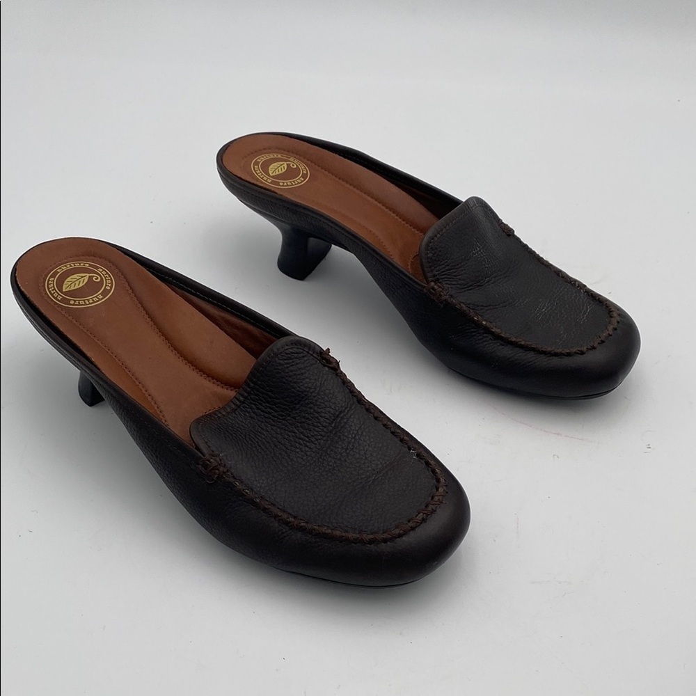 Nurture by Lamaze Black Mules with Kitten Heel women 7.5 leather casual Y2K boho